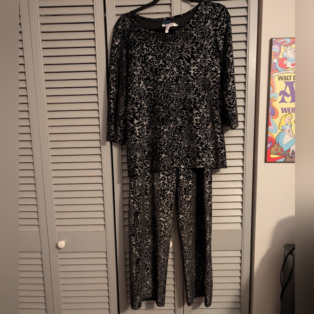 Black And Silver Patterned Two-Piece Set - image 1